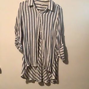 Gray and cream button up